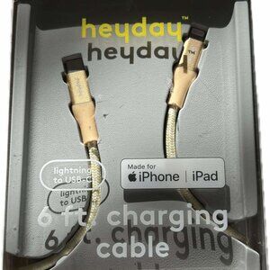 Brand New Heyday Yellow Mist iPhone 6ft. Lightning Charging Cable
